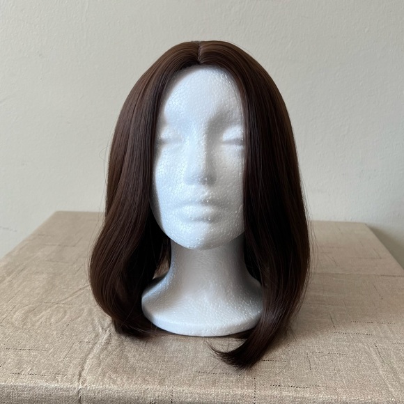12” Brown Natural Looking Middle Parted Short Synthetic Heat Resistant Wig - Picture 2 of 13